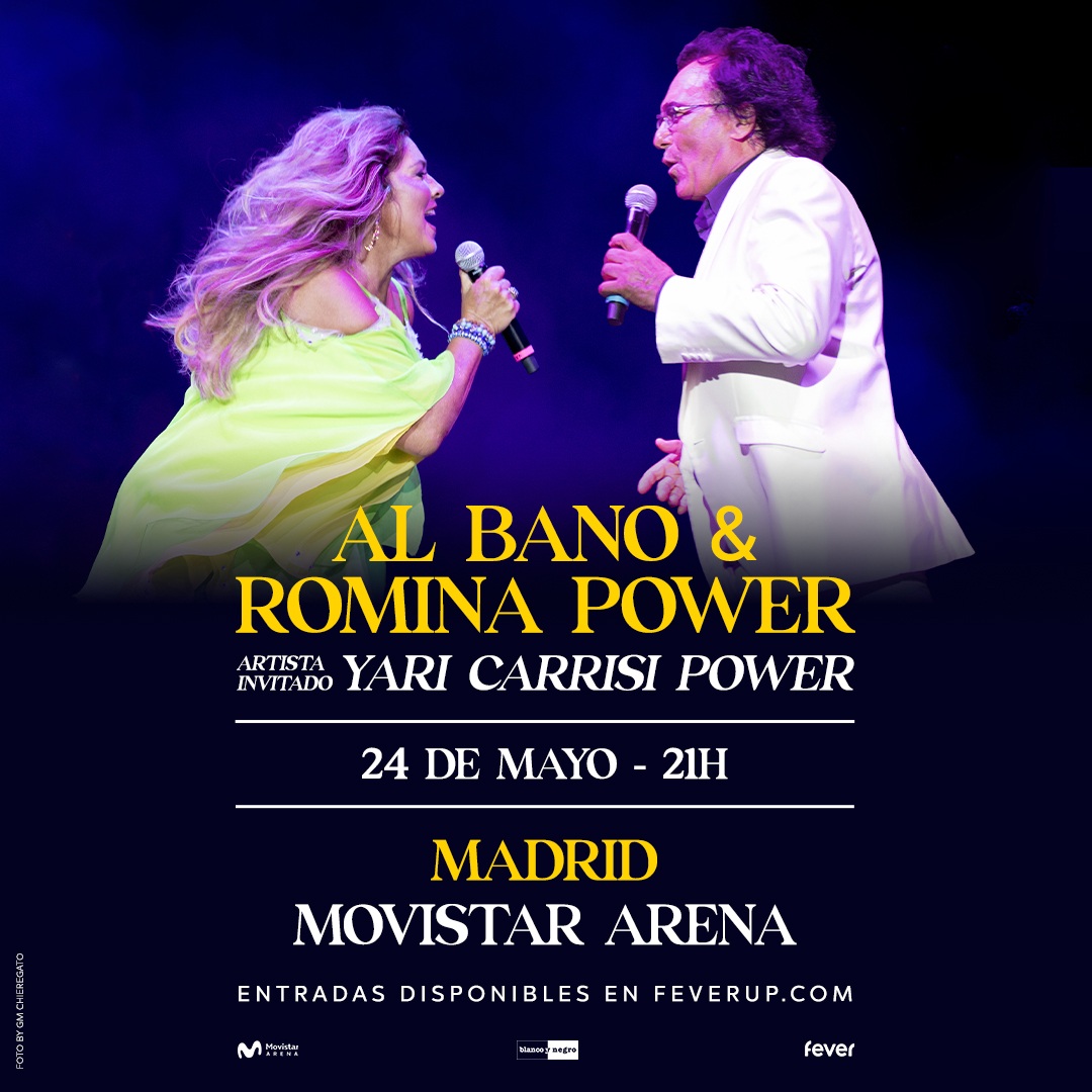 Al Bano e Romina Power tornano in Spagna con un concerto storico al Movistar Arena di Madrid il 24 maggio.
